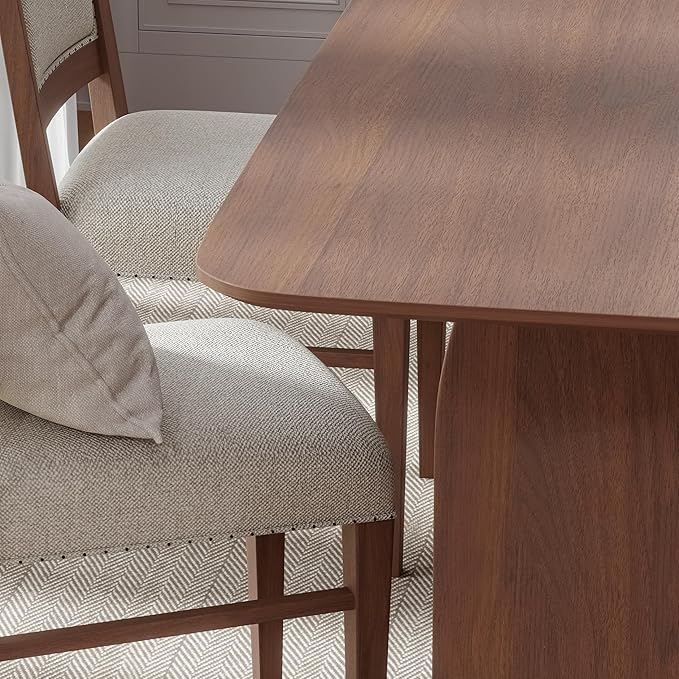 Casaphoria 67" Dining Table, Modern Kitchen Table for 4-6, Farmhouse Style with Rectangular Top & Arched Legs, Easy Assembly for Living Room, Kitchen, Bar, Walnut
