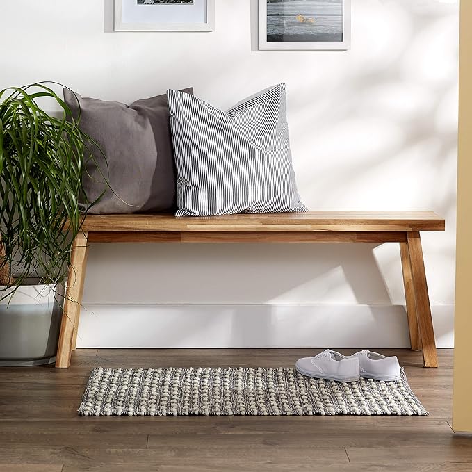 DII Slub Rug Collection Recycled Cotton Loop, 2x3', Mineral Gray