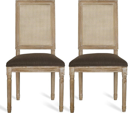 Christopher Knight Home Regina Dining Chair, Brown + Natural