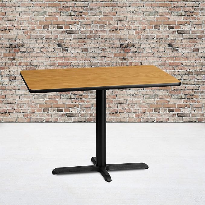 Flash Furniture 30'' x 42'' Rectangular Natural Laminate Table Top with 23.5'' x 29.5'' Table Height Base