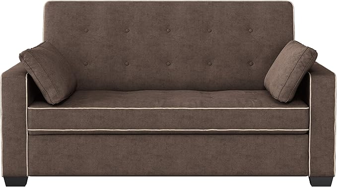 Serta Ainsley Loveseat with Pull Out Sleeper Microfiber Java Full