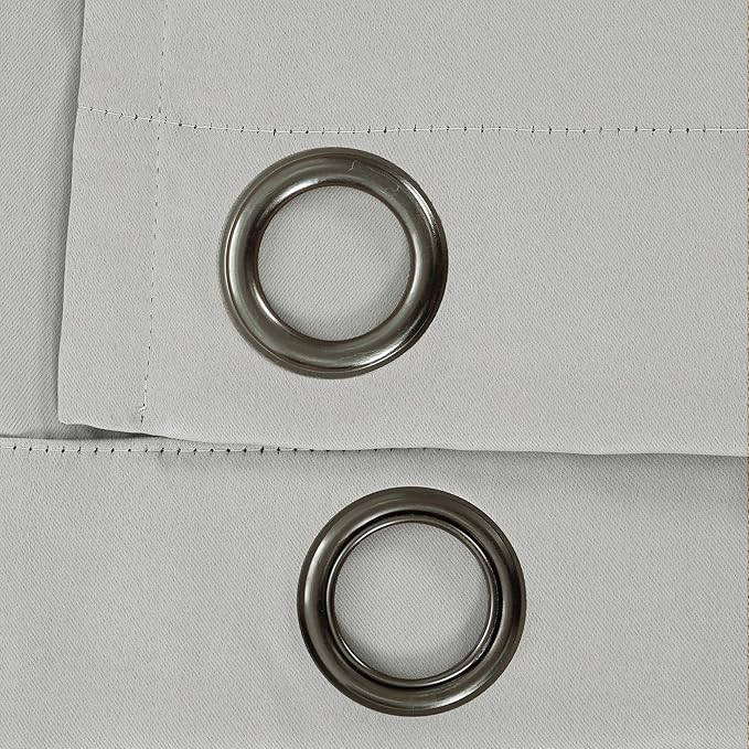 Lush Decor Insulated Grommet Blackout Window Curtain Panels, Pair, 52" W x 84" L, Light Gray - Classic Modern Design - Chic Window Decor - Long Curtains For Living Room, Bedroom, Or Dining Room
