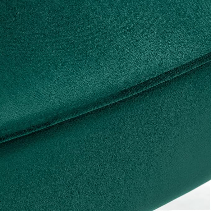 Modern Velvet Accent Chair for Living Room, Bedroom, or Entryway, Stylish and Comfortable Armless Design with Metal Legs, Green