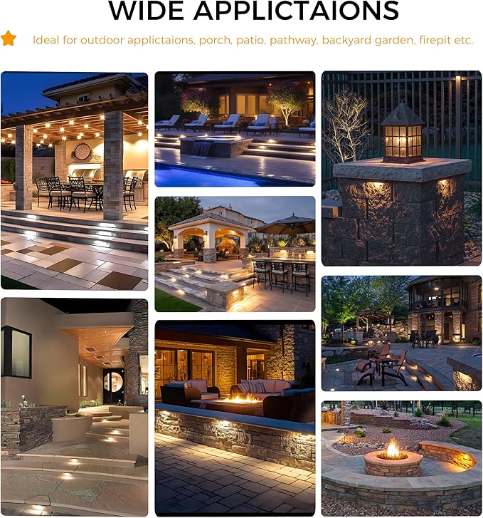 CLOUDY BAY [8 Pack] 7 Inch 5W 5CCT Hardscape Paver Light,Retainng Wall Lights Outdoor,IP65 Waterproof,2700K/3000K/3500K/4000K/5000K Selectable,12V-15 VAC/DC Low Voltage,Frost Lens Step Deck Light