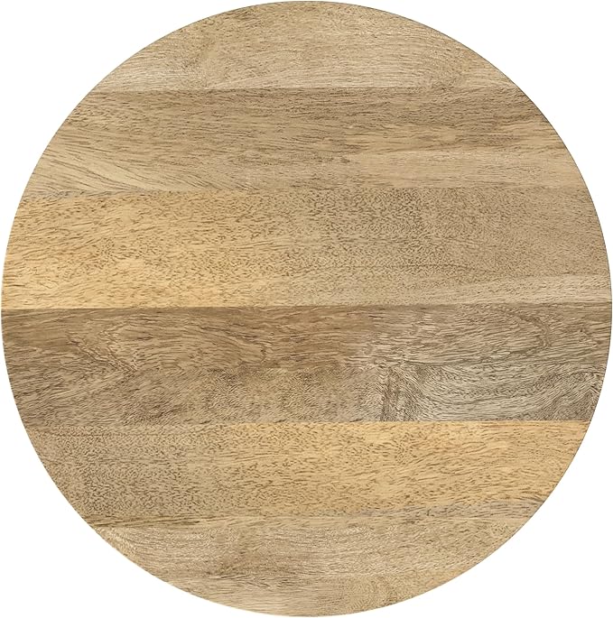 SIMPLIHOME Demy Side Table - 20 inch Wide Solid Mango Wood and Metal Tall Round End Table in Natural and Black, Industrial Accent Table for Living Room or Entryway with Slatted Base, Assembled