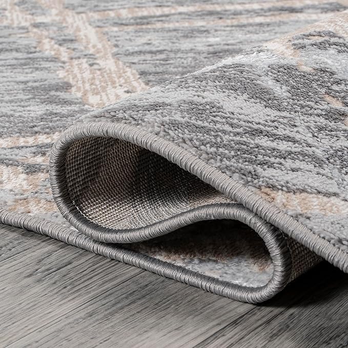 JONATHAN Y Slant Abstract Beige/Gray Indoor Area Rug 8X10 ft, Modern for Living Room, Bedroom, Kitchen, Office, Easy-Cleaning, High Traffic, Pet-Friendly, Non-Shedding SOR201C-8