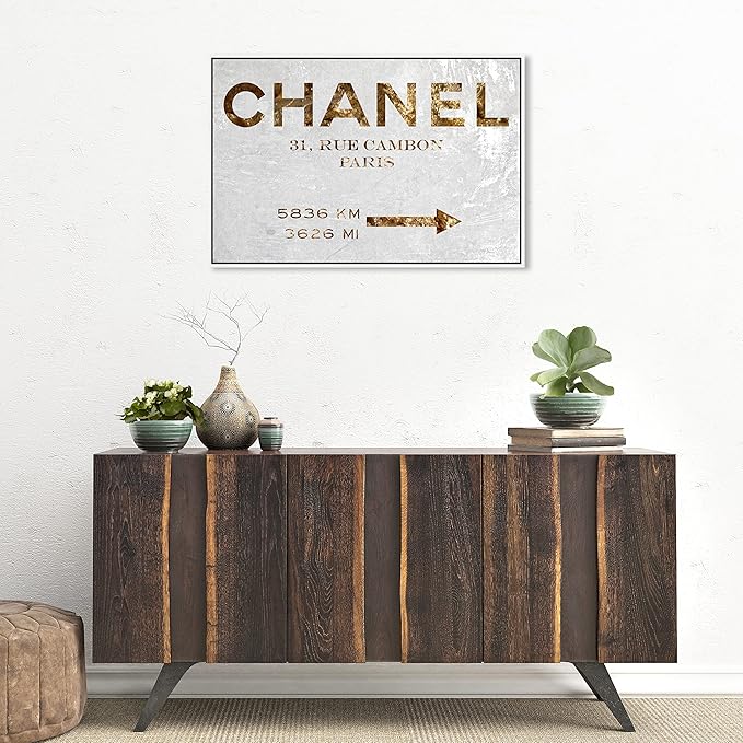 The Oliver Gal Artist Co. Contemporary 20 in x 30 in Paris Couture Luxury Framed Canvas Wall Art Bedroom Gold