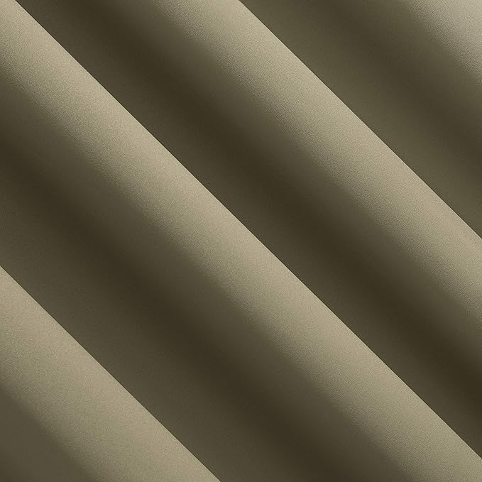 Sun Zero Nordic 2-pack Theater Grade Extreme 100% Blackout Grommet Curtain Panel Pair, 52" x 63", Olive