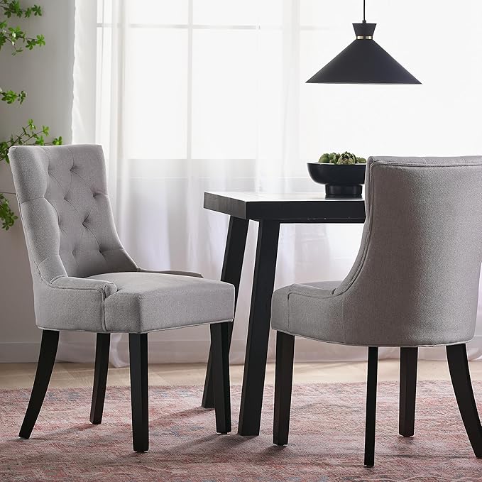 Christopher Knight Home Hayden Fabric Dining Chairs, 2-Pcs Set,Polyester, Light Grey