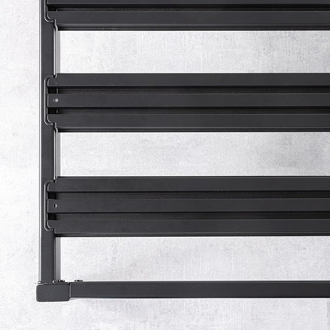 Mellow Rocky Base C 14" Platform Bed Heavy Duty Steel Black, w/ Patented Wide Steel Slats (No Box Spring Needed) - Cal King