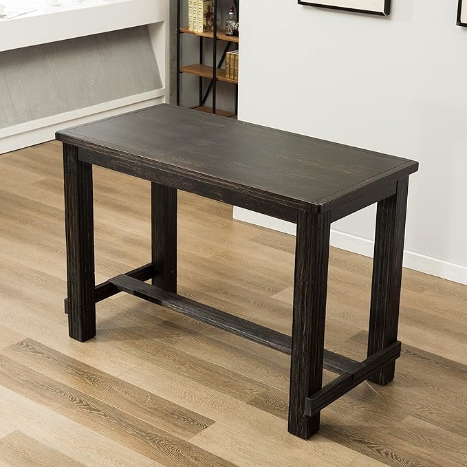 Roundhill Furniture Lotusville Antique Rectangular Wood Bar Height Dining Table