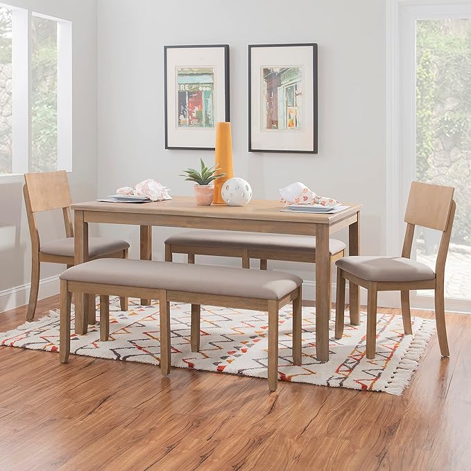 Linon Carter Greywash Wooden Dining Table