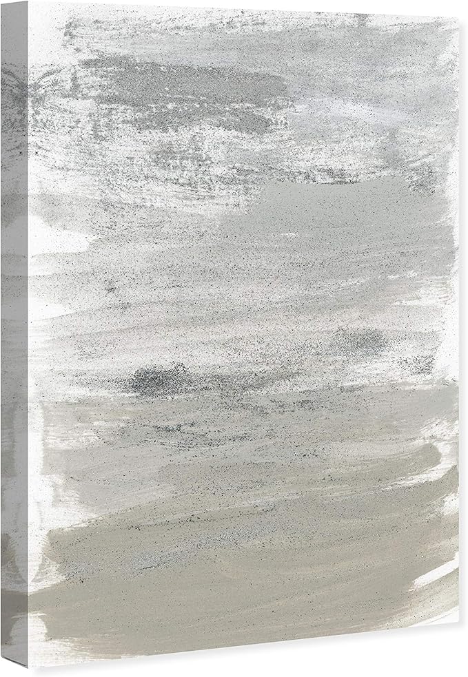 The Oliver Gal Artist Co. Oliver Gal 'Silver Storm' Gray Abstract Wall Art Print Premium Canvas 30" x 45"