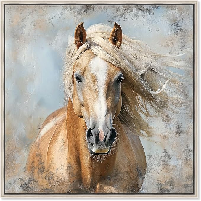 Art Remedy Rustic Rider Canvas Horse Wall Art, Silver Frame, 12" x 12"
