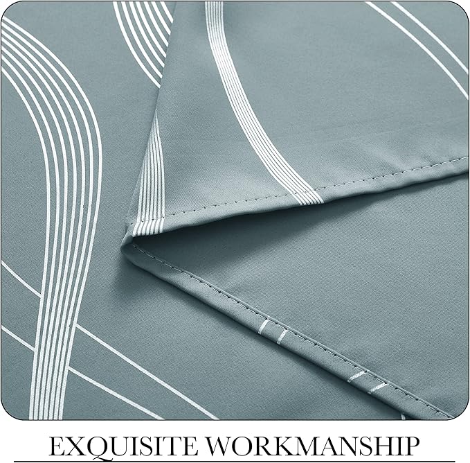 NICETOWN Room Darkening Curtains for Living Room, Stormy Sea, 2 PCs, 52 inch by 84 inch, Easy Care Solid Thermal Insulated Grommet Room Darkening Curtains/Panels/Drapes for Bedroom Decoration