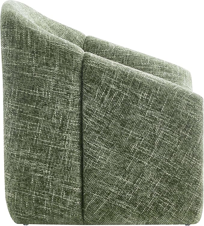 Modway Vivi Chenille Upholstered Accent Basil-Plush, Comfy Armchair, Ideal as a Modern Barrel, Lounge Reading Chair for Living Room, Bedroom or Cozy Corner Seating
