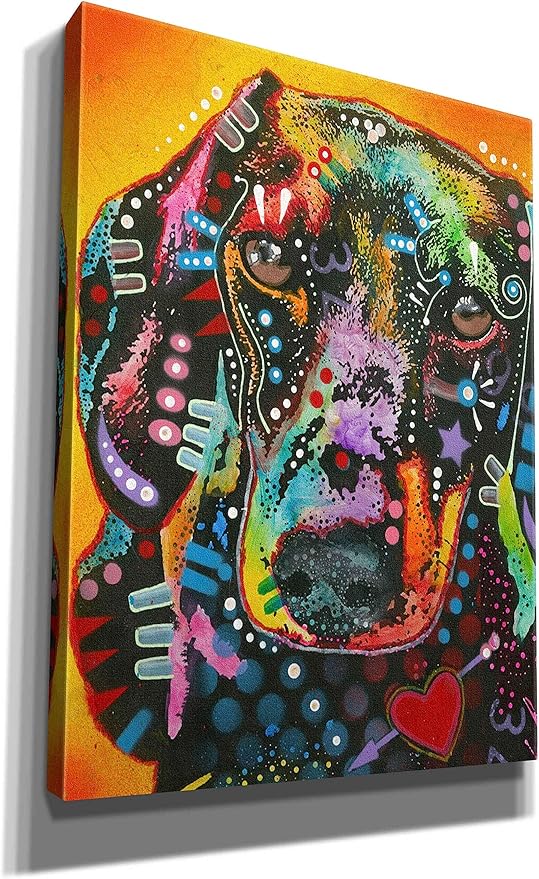 Epic Graffiti 'Brilliant Dachshund' by Dean Russo, Canvas Wall Art, 40"x54"