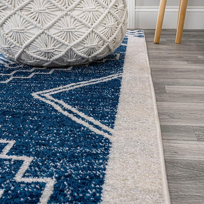 JONATHAN Y Amir Moroccan Beni Souk Navy/Ivory Indoor Area Rug, 3x5, Bohemian, Scandinavian, Easy-Cleaning for Living Room, Bedroom, Kitchen, Pet Friendly, Non-Shedding (MOH200D-3)
