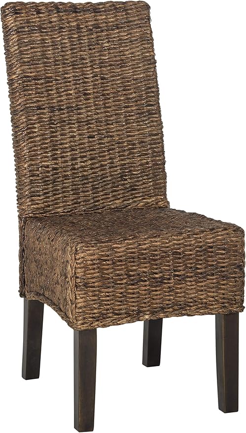 Safavieh Home Collection Avita Brown Wicker Dining Chair (Set of 2), 18"