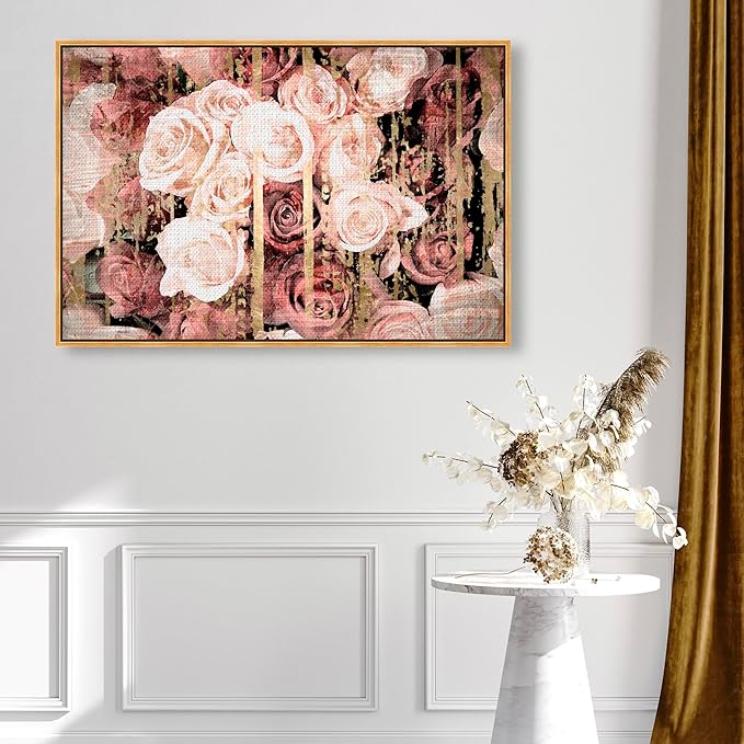 The Oliver Gal Artist Co. Floral and Botanical Framed Wall Art Canvas Prints 'Shabby Chic Romance' Florals