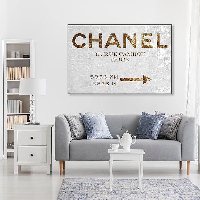 The Oliver Gal Artist Co. Contemporary 36 in x 54 in Paris Couture Luxury Framed Canvas Wall Art Bedroom Gold