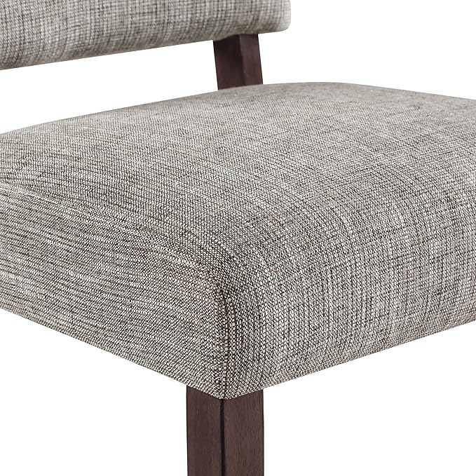 OSP Home Furnishings Jasmine ‎Mid-Century Modern Accent Chair with Wood Legs, Tweed Charcoal Fabric