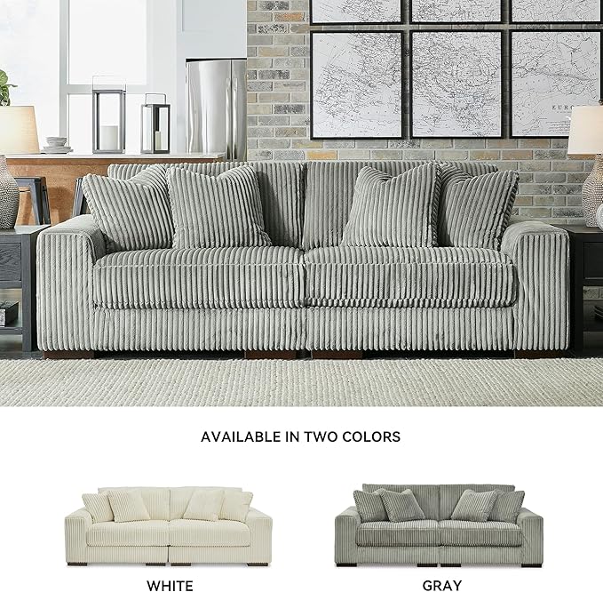 Signature Design by Ashley Lindyn Contemporary 2-Piece Sofa with Reversible Cushions, Gray