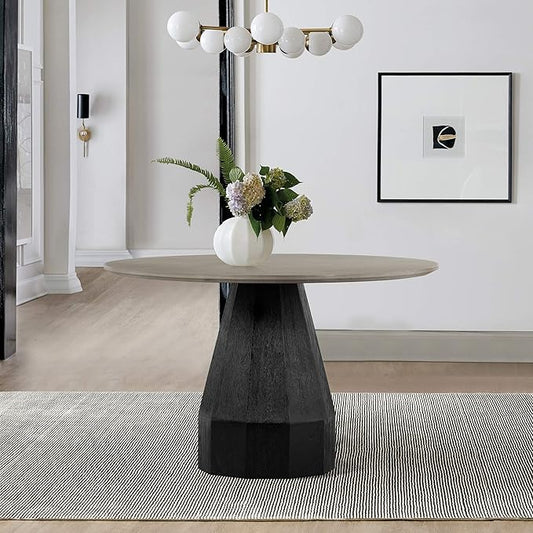 Revival Concrete and Oak Round Dining Table