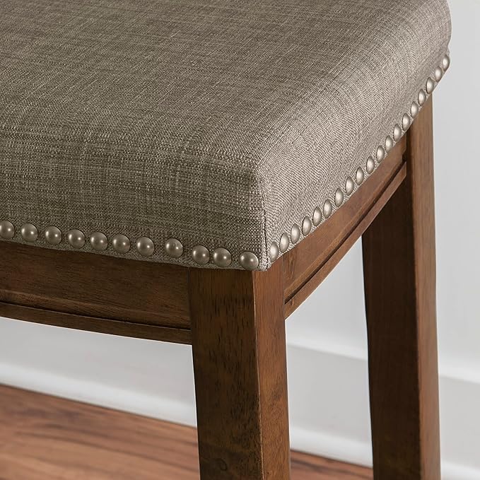 Linon Home Décor Kingston Rustic Backless Counter Stool,