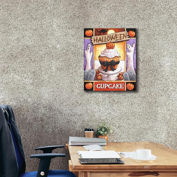 Epic Graffiti 'Halloween Cupcake' by Cathy Horvath-Buchanan Canvas Wall Art, 20" x 24"