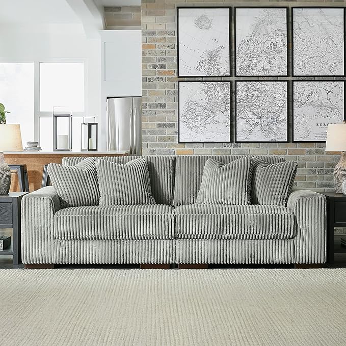 Signature Design by Ashley Lindyn Contemporary 2-Piece Sofa with Reversible Cushions, Gray