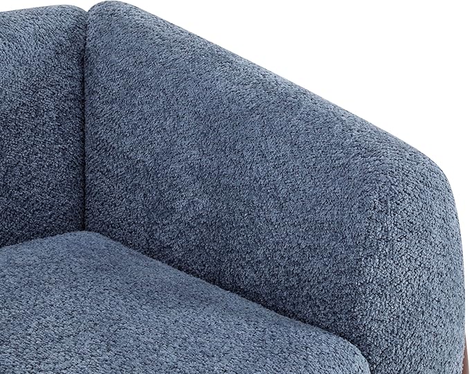 Christopher Knight Home Alma 63" Boucle Loveseat with Wood Legs, 2 Seater Sofa Couches for Living Room, Upholstered Couch Chair, Soft Seating Lounge Sofa Chair, Cozy Loveseat with Armrest, Navy Blue
