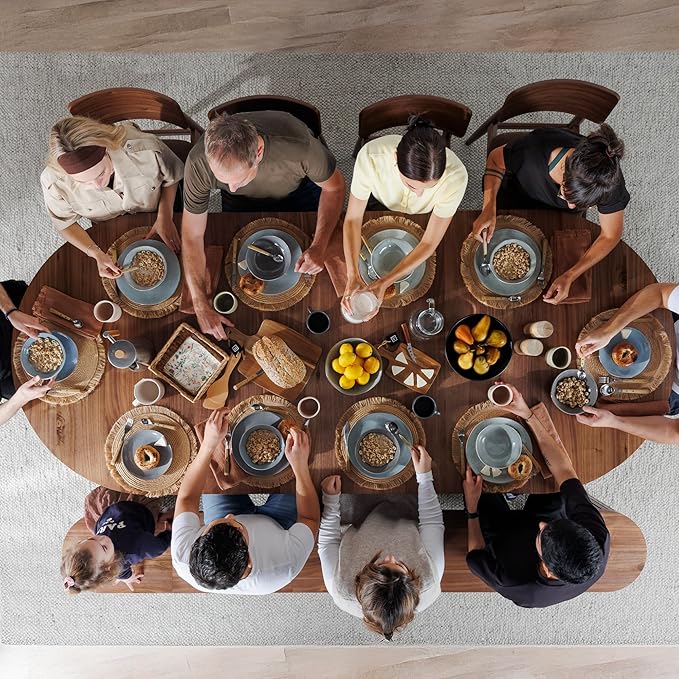 Transformer Table - Solid Wood Extendable Round Dining Table Set, Expandable Dining Table, Elegant and Functional Design, Perfect for Dining Room, Royal Brown (Table + Sideboard)
