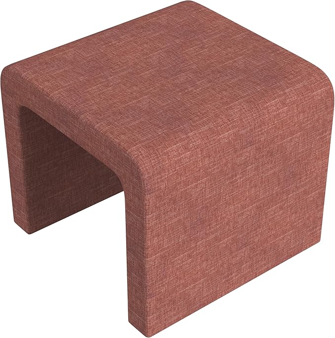 Spatial Order Modern Arch Chenille Ottoman | HomePop Home Décor | Ottoman for Living Room & Bedroom - Pink