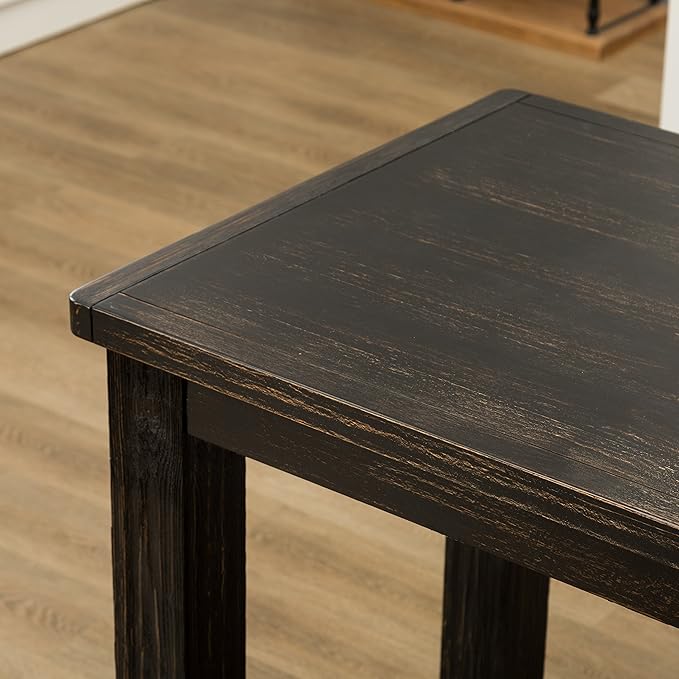 Roundhill Furniture Lotusville Antique Rectangular Wood Bar Height Dining Table