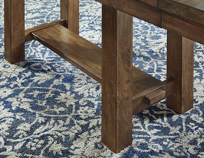Signature Design by Ashley Moriville Rectangular Dining Extension Table, 2 Extension Leaves, Seats 8, 36" W x 86" D x 30.13" H, Wood & Acacia Veneer, Brown
