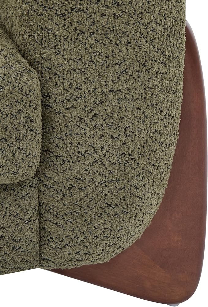 Christopher Knight Home Alma 63" Boucle Loveseat with Wood Legs, 2 Seater Sofa Couches for Living Room, Upholstered Couch Chair, Soft Seating Lounge Sofa Chair, Cozy Loveseat with Armrest, Olive Green