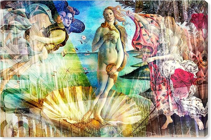 The Oliver Gal Artist Co. Spiritual and Religious Wall Art Canvas Prints 'Birth of Venus - Botticelli' Zodiac
