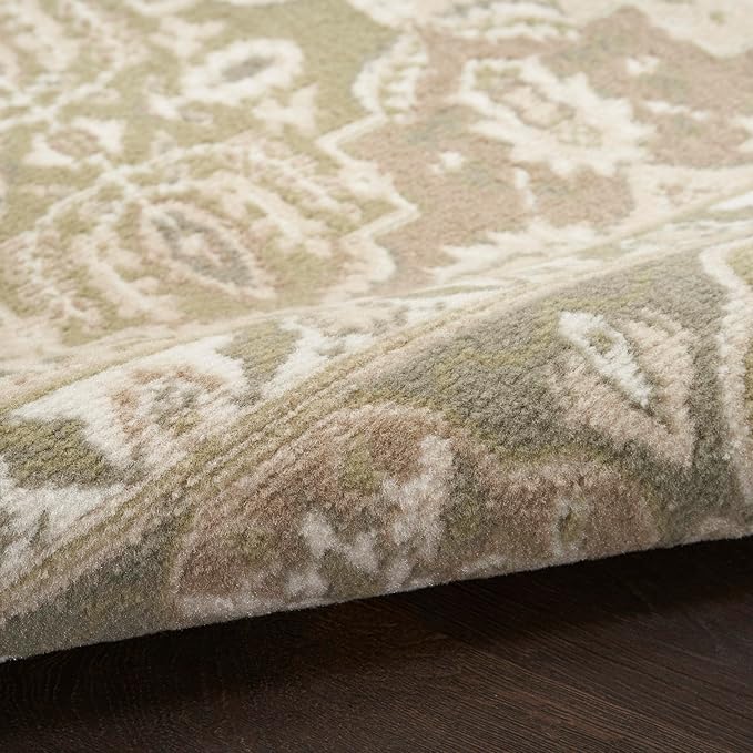Nourison Home Grafix Green 9' x 12' Area Rug - Easy Clean, Non Shedding, Bed Room, Living Room, Dining Room, Kitchen (9' x 12')