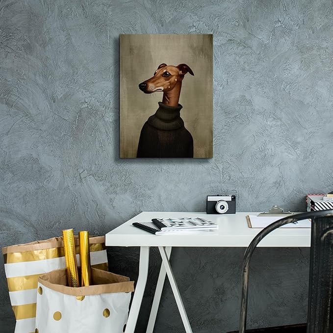 Epic Graffiti 'Green Sweater Dog' by Svetlana Aleynikova Canvas Wall Art, 12" x 16"