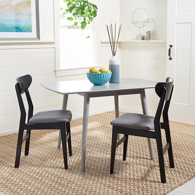 SAFAVIEH Home Collection Kaylee Drop Leaf Dining Room Table DTB1403B, Dark Grey