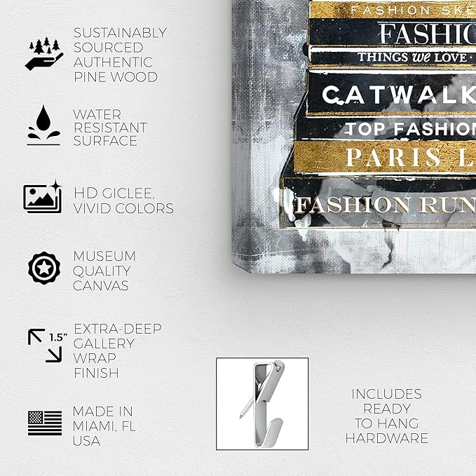 The Oliver Gal Artist Co. Fashion and Glam Wall Art Canvas Prints 'Fashion Thoughts Noir Classic' Shoes
