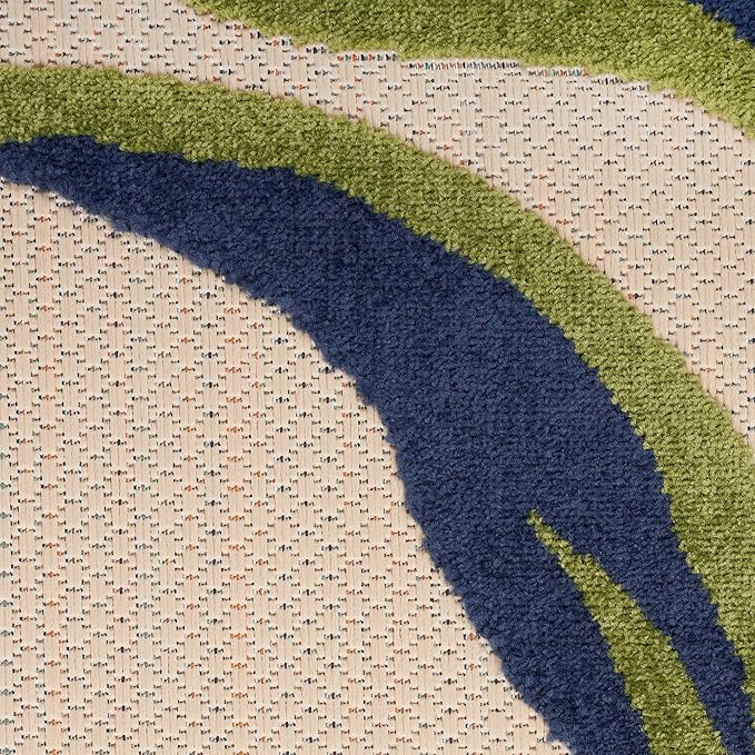 Nourison Home Aloha Multicolor 2'3" x 8' Area Rug - Easy Clean, Non Shedding, Bed Room, Living Room, Dining Room, Kitchen (8' Runner)