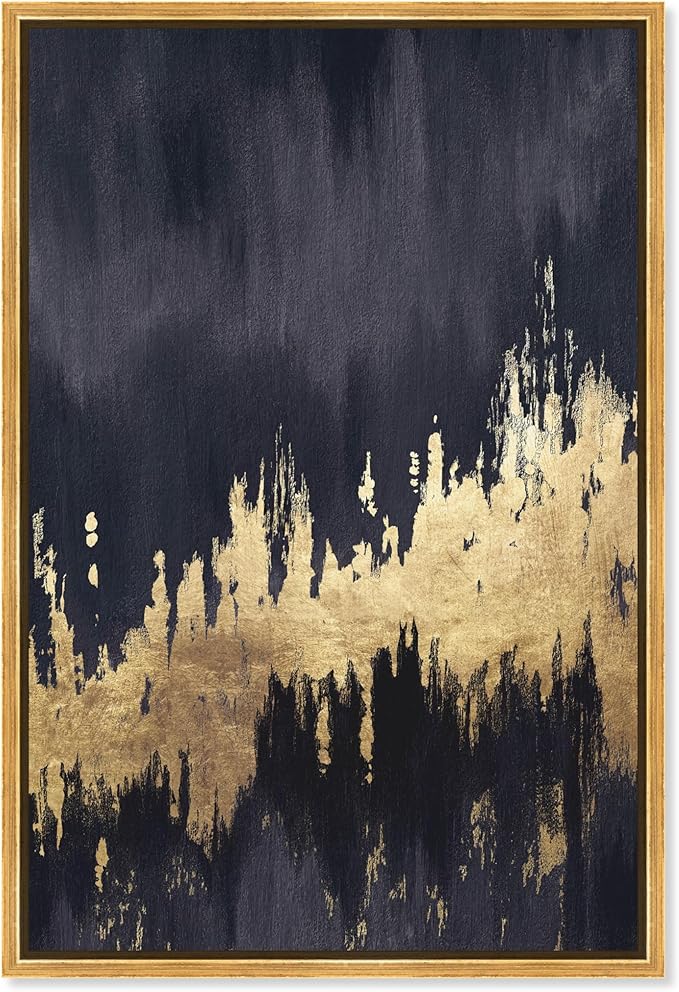 The Oliver Gal Artist Co. Modern 36 in x 24 in, Late Night Sky, Canvas Wall Art, Living Room, Black