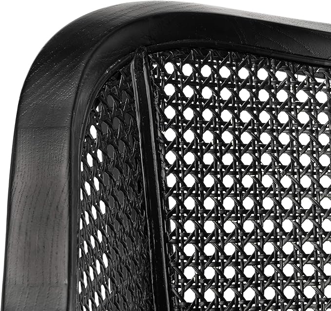 SAFAVIEH Home Collection - Maika Black Solid Wood & Cane Rattan Dining Chair, Fully Assembled (DCH9500C)