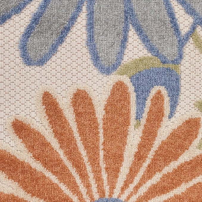 Nourison Home Aloha Beige Multicolor 9' x 12' Area Rug - Easy Clean, Non Shedding, Bed Room, Living Room, Dining Room, Kitchen (9' x 12')