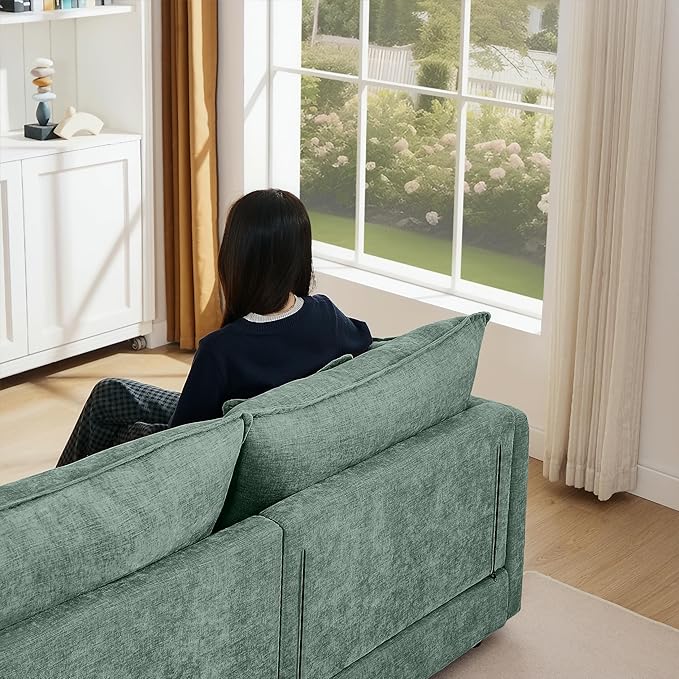 Eafurn Oversized Reversible Modular Sectional Sofa with Movable Ottoman, 4 Seater Convertible L Shaped Corner Couch Modern Chenille Sofa Set w/Double Layers Seat Cushions for Living Room Apartment | Deep Seat, Easy Assembly, 2-layer Cushions, DIY Combi...