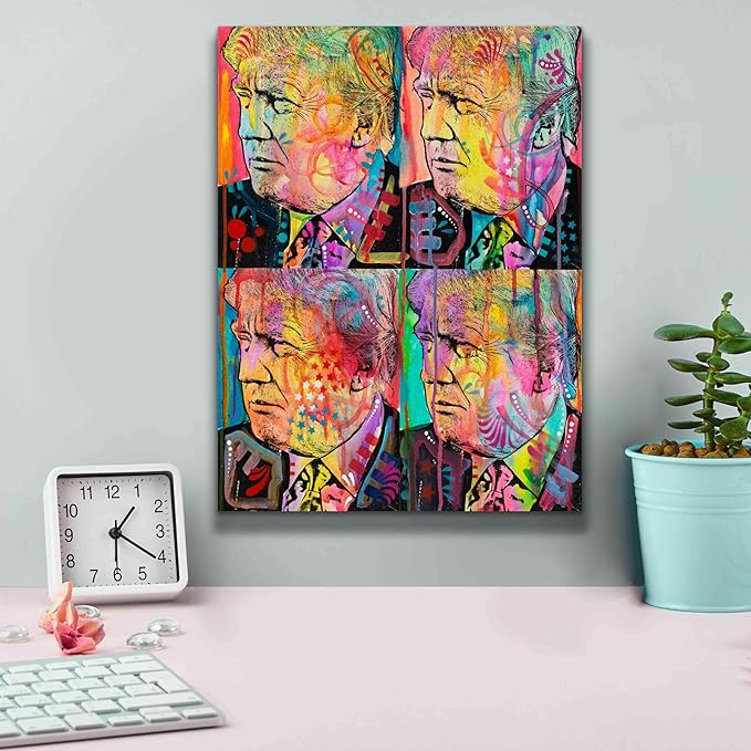 Epic Graffiti 'Trump 4 Up' by Dean Russo, Canvas Wall Art, 12"x16"