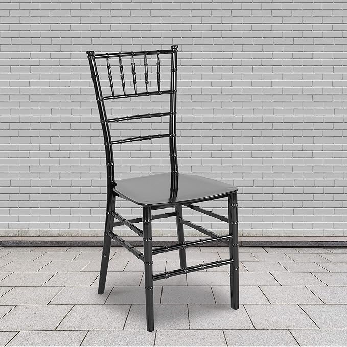 Flash Furniture 2 Pack HERCULES Series Black Resin Stacking Chiavari Chair