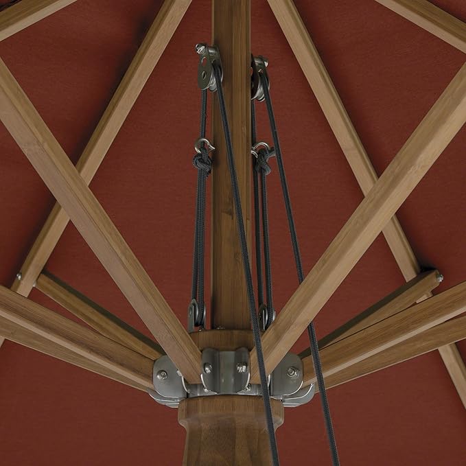 Classic Accessories Montlake™ Fadesafe™ 9' Round Bamboo Patio Umbrella, Heather Henna